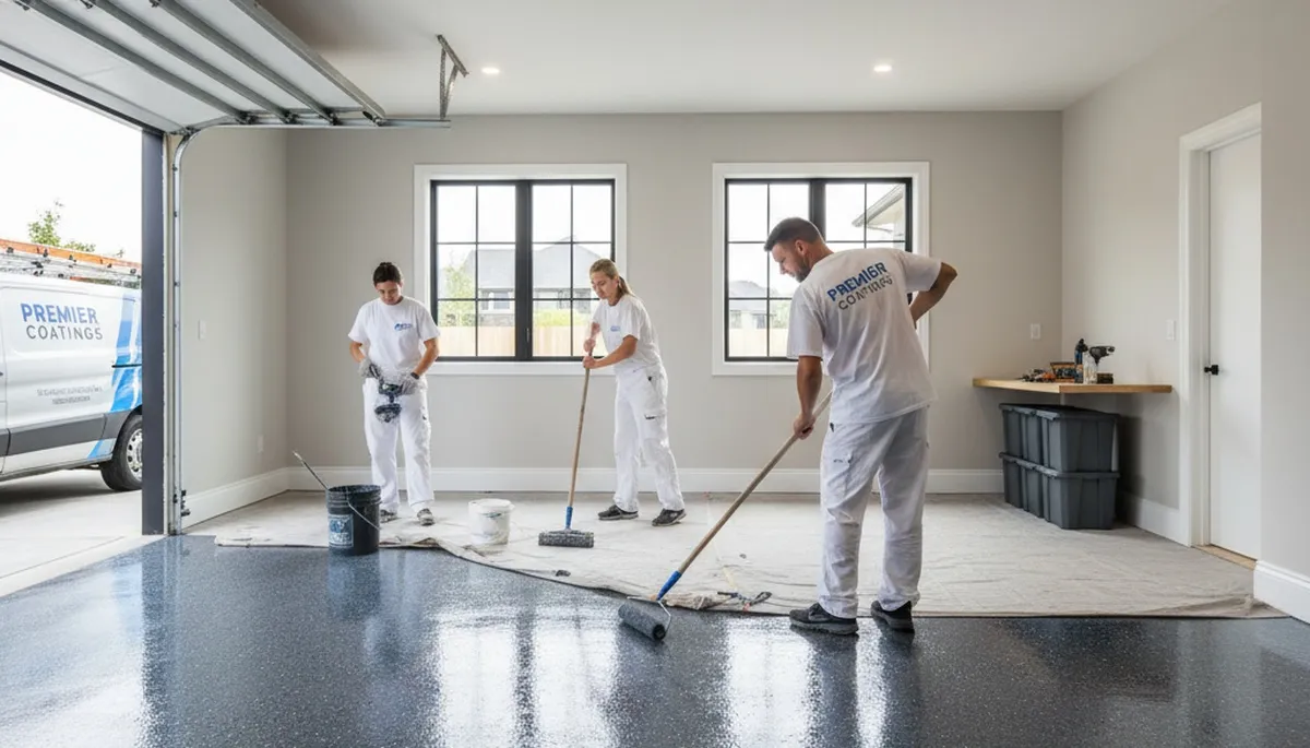 Professional garage floor epoxy coating in Mountain View, CA for durable home painting solutions